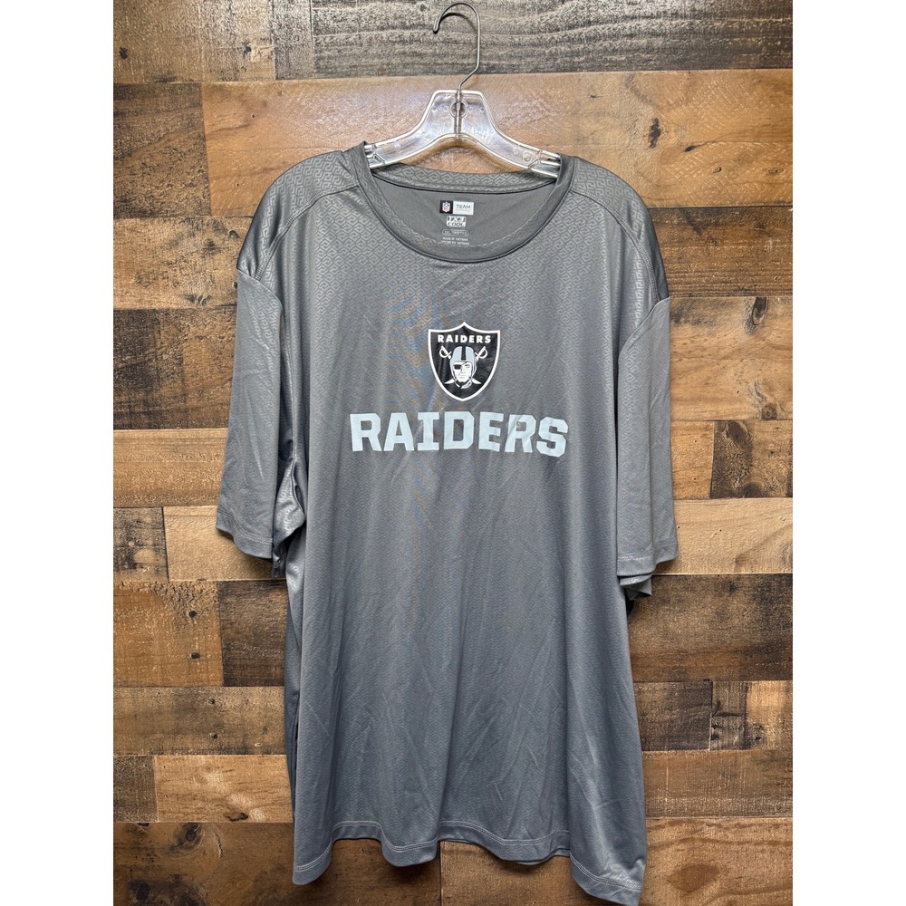 NFL Las Vegas Raiders Team Apparel Mens 3XL Gray "Feel Cool" Performance T-Shirt
